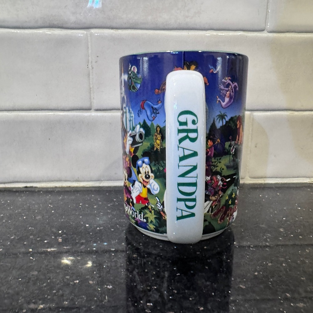 Disney Parks Walt Disney World Grandpa Character Collage Coffee Mug Teal Inside - Picture 4 of 11